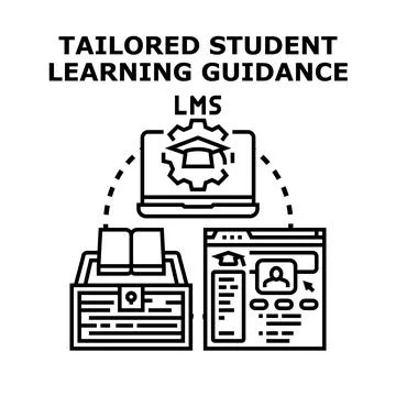 Tailored student learning guidance lms concept illustration イラスト素材