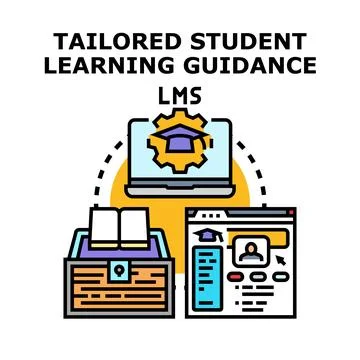 Tailored student learning guidance lms concept illustration Stock Illustration
