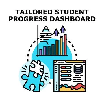 Tailored student progress dashboard data analysis process イラスト素材