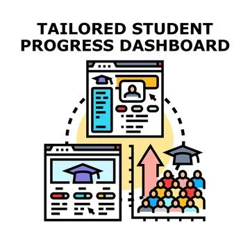 Tailored student progress dashboard data concept 스톡 일러스트