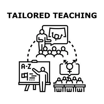 Tailored teaching educating students with diverse needs Stock Illustration
