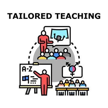 Tailored teaching educating students with diverse needs Stock Illustration