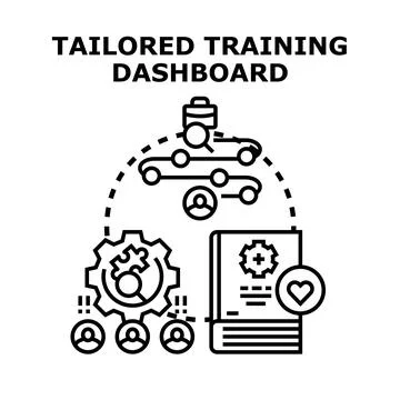 Tailored training dashboard managing personalized educational programs Stock Illustration