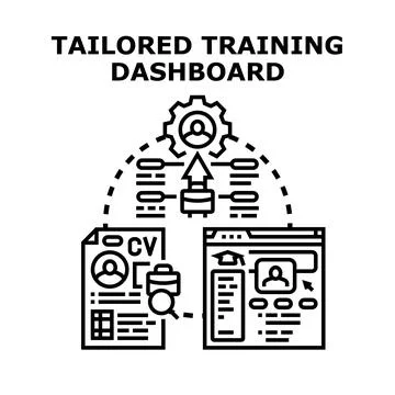 Tailored training dashboard optimizing personalized professional development Stock Illustration