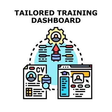 Tailored training dashboard optimizing personalized professional development Stock Illustration