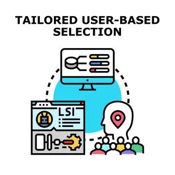 Tailored user based selection concept vector icon Stock Illustration