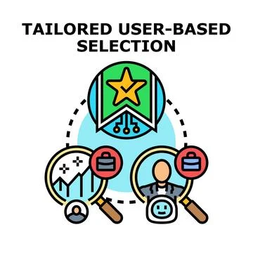 Tailored user based selection concept illustration イラスト素材