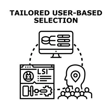Tailored user based selection concept vector icon Stock Illustration