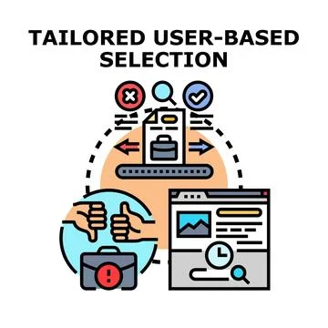 Tailored user based selection vector concept Stock Illustration