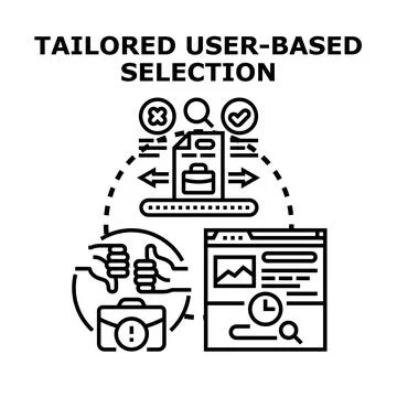 Tailored user based selection vector concept Stock Illustration