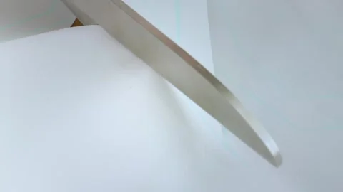 Tailor.Hands notch tailor tailor's scissors cloth. Video stock 269802083