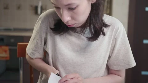 Tailor.Hands notch tailor tailor's scissors cloth. Stock Footage 269803268