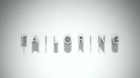 Tailoring 3D title animation with shadows on a white background Stock Footage 297669878