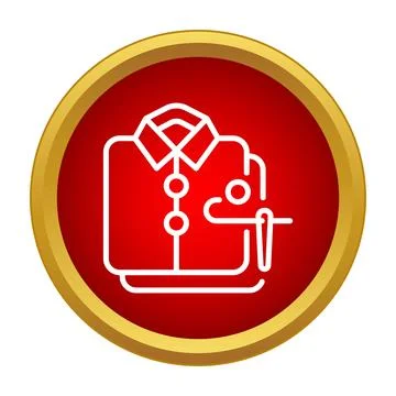 Tailoring and alterations service icon with shirt and needle Illustrazione stock