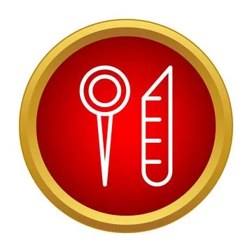 Tailoring and sewing tools flat line icon Stock Illustration