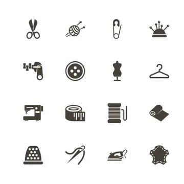 Tailoring - Flat Vector Icons Stock Illustration