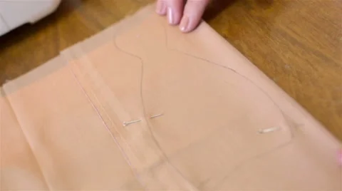 Tailoring .Hands notch tailor tailor's scissors cloth. Stock Footage 59938967