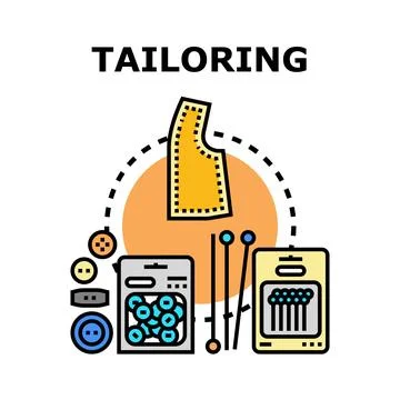 Tailoring hobby and professional needlework concept Stock Illustration