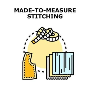 Tailoring process with custom made to measure stitching concept 스톡 일러스트