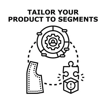Tailoring product development for customer segments illustration Stock Illustration