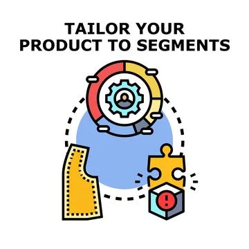 Tailoring product development for customer segments illustration Stock Illustration