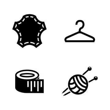 Tailoring, Sewing Clothes. Simple Related Vector Icons Stock Illustration