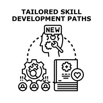 Tailoring skill development paths for individual growth strategies Illustrazione stock