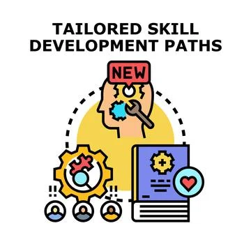 Tailoring skill development paths for individual growth strategies Stock Illustration