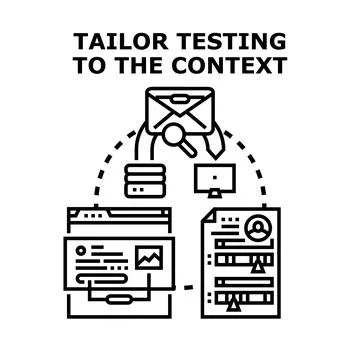 Tailoring testing and analysis to context concept 스톡 일러스트
