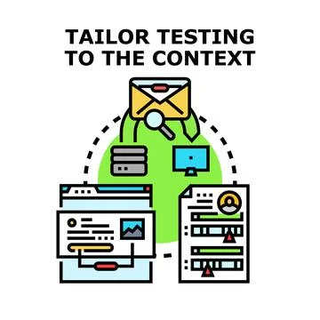 Tailoring testing and analysis to context concept Stock Illustration