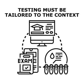 Tailoring testing context for diverse evaluation methods Stock Illustration