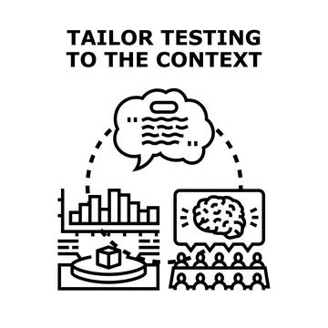 Tailoring testing methods to contextual requirements Stock Illustration