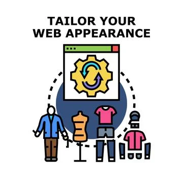 Tailoring web appearance concept for personalizing online style Stock Illustration