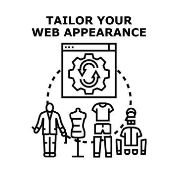 Tailoring web appearance concept for personalizing online style Stock Illustration