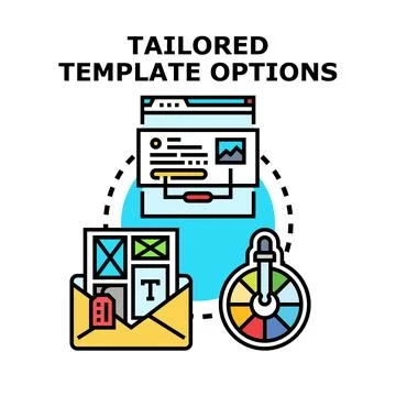 Tailoring website templates with customizable design options 库存插图