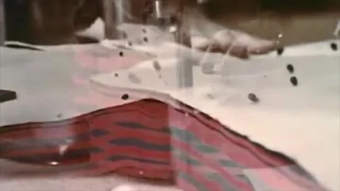 Tailors batch cutting fabrics with measure Video stock 289715287