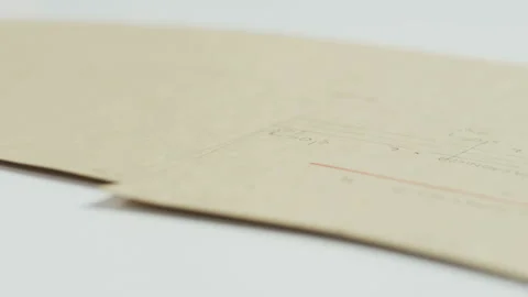 Tailor's Cardboard With Calculations Written on It Stock Footage 90288801