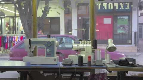 Tailors desk by the window Stock Footage 147546991