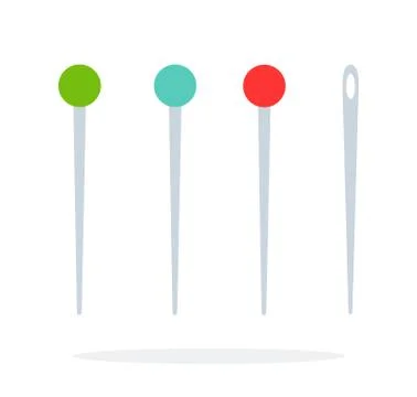 Tailors needles for sewing flat isolated Stock Illustration