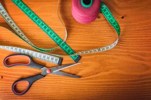 Tailor's tools and accessories Stock Photos