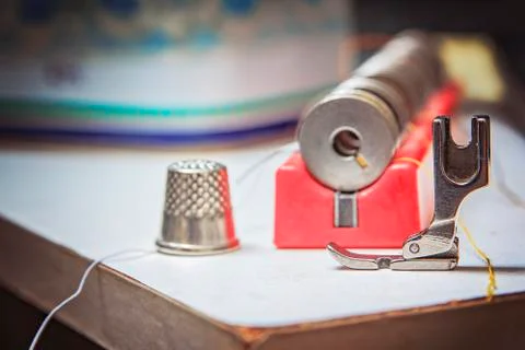 Tailor's tools and accessories Stock Photos