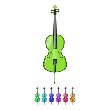Tailpiece cello cartoon vector graphic Stock Illustration