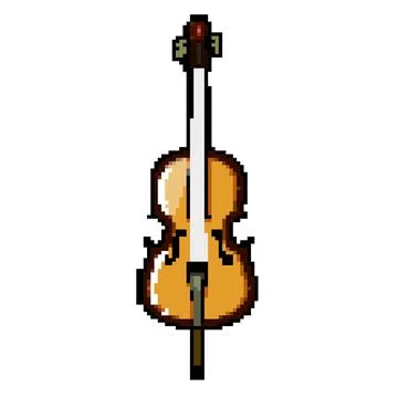 Tailpiece cello pixel art vector illustration Stock Illustration