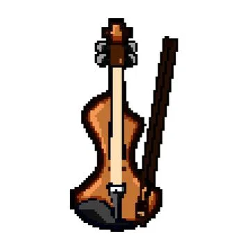 Tailpiece violin pixel art vector illustration Stock Illustration