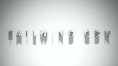 Tailwind cdn 3D title animation white text on a white background Stock Footage 298896513