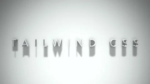Tailwind css 3D title animation white text on a white background Stock Footage 299758563