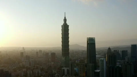 Taipei 101 Rising Stock Footage 154387627