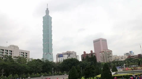 Taipei 101 Tower. HD Stock Footage 49409484