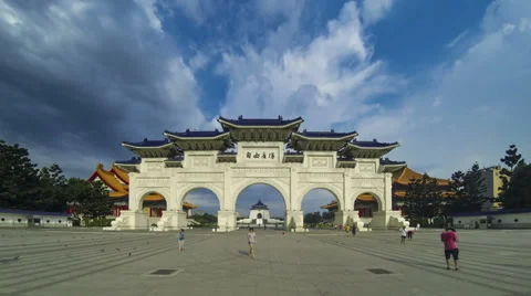 Taipei Kai-Shek gate time lapse Stock Footage 34326596