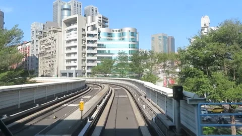 Taipei MRT Overground Train Ride, Taiwan (5th Jan 2020) 库存影片 343533783